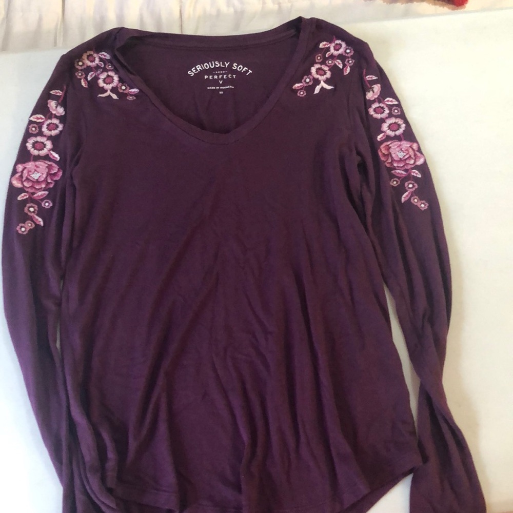 Purple floral long sleeve